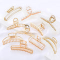 Fast Delivery 5.5-11.5cm Multiple Sizes Shape Vintage Simple Large butterfly Rhinestone Big 11cm Gold Metal Hair Claw for Women
