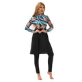 Stylish Modest Burkini Dress with Conservative Plant Pattern Sun Protection Plus Size Option New Muslim Swimsuit Set