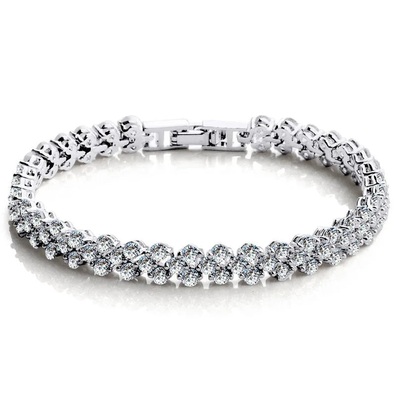 Lateefah OEM Luxury Roman Crystal Bracelet Wedding Bridal Jewelry Tennis Women Bracelet