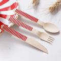 High Quality Disposable Eco-Friendly Biodegradable Wooden Cutlery Set Heat Resistant Spoon Fork for Camping Party and Ice Cream