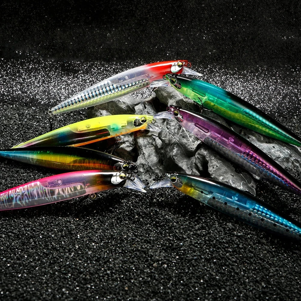 Saltwater Floating Minnow Long Casting Hard Bait Flash Blade Wobbler Artifical Fishing Lure