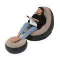 Outdoor Foldable Portable Lounge Chair Thick Inflatable Sofa Lazy Sofa with Footstool