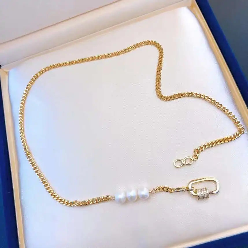 Classic French Necklace 7-8mm Freshwater Pearl Necklace Pop Pearl Necklace Joyas De Perlas Collar De Perlas