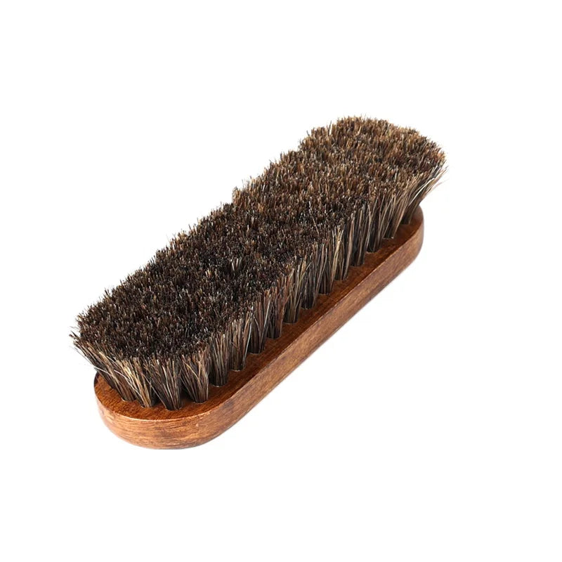 Factory Wholesale Custom Logo Wooden Horse Hair Shoe Cleaning Brush