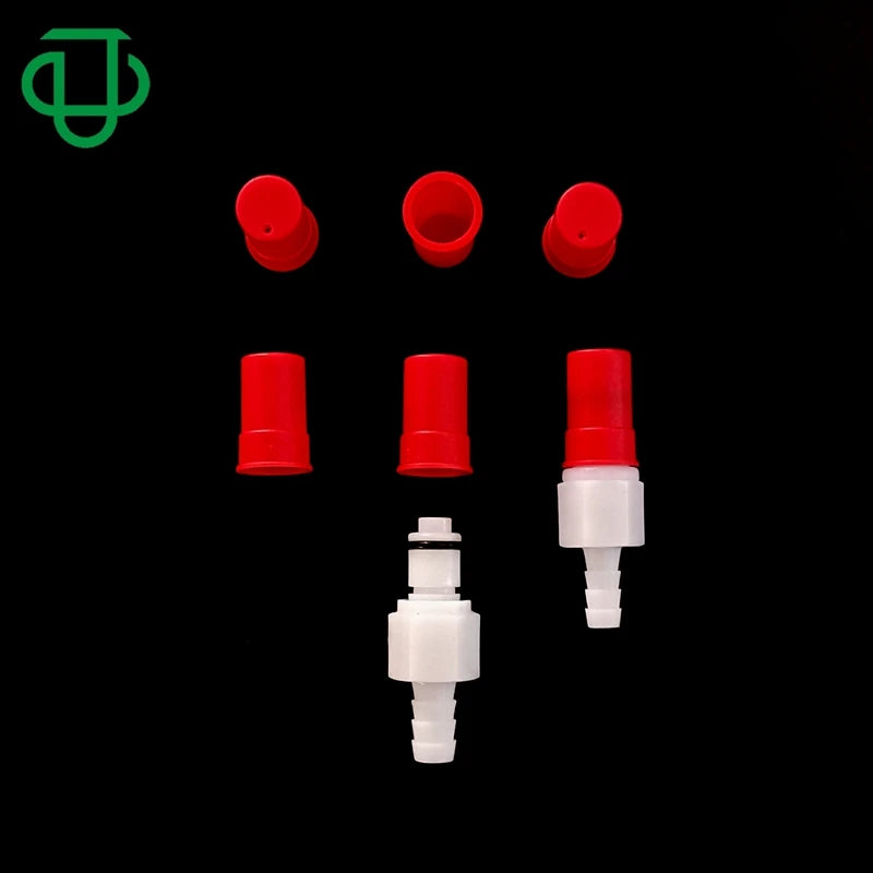 JU Red Polypropylene Couplings Male Insert Protective Plug for All Plastic Series Quick Connect Disconnect Couplings