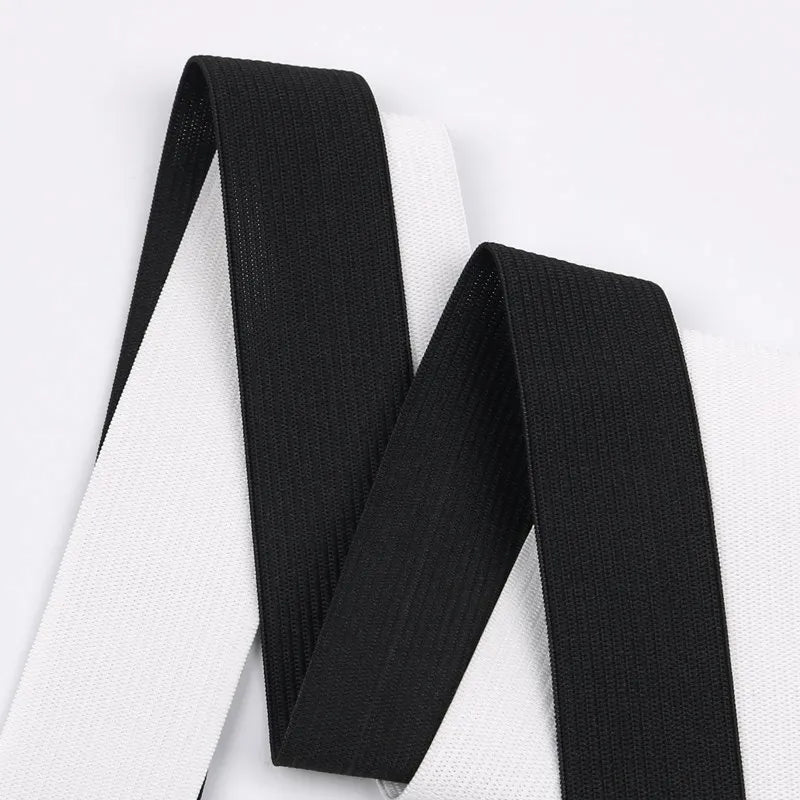 White Knitted Flat Elastic Webbing Band Braid Stock Knitting Elastic Band for Garment