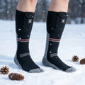Unisex 7.4V 3000mah Battery-Powered Heated Socks Crew High Knitted for Winter Outdoor Sports Skiing Hunting Camping