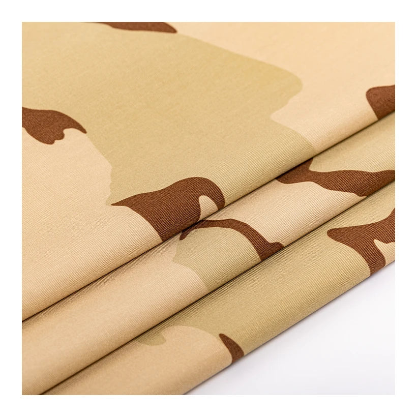 T/C 65/35 Camouflage TC Twill Fabric Tricolor Desert Anti Tearing Camo Print for Jungle Hunting