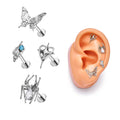 F136 Titanium Butterfly Spider Animal Shaped Lip Stud Cartilage Labret Ear Studs Tongue Helix Body Earrings Piercing Jewelry