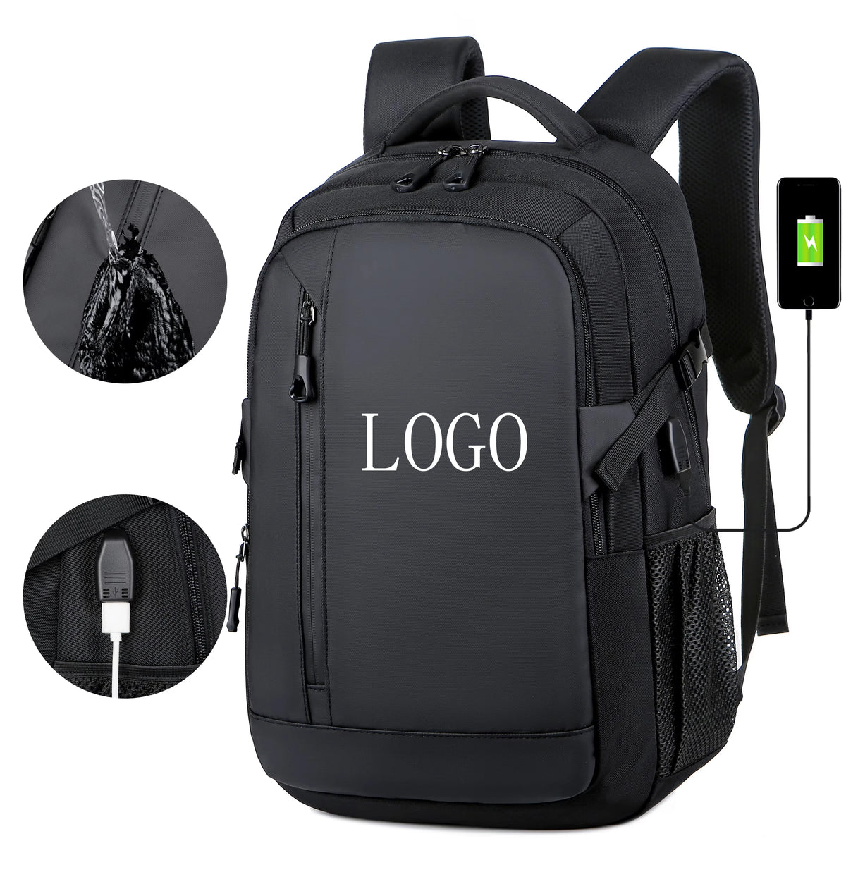 Custom Logo Waterproof Men's Business Anti Theft School Mochilas USB New Laptop Computer Bag Travel Backpacks for Women