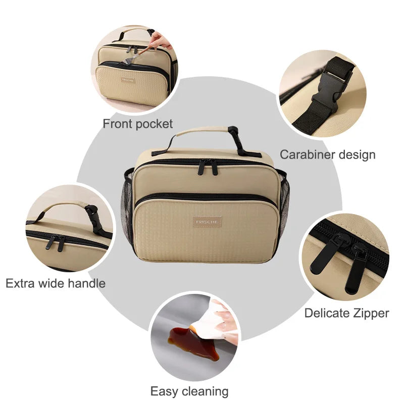 Wholesale Comfortable Handle Small Polyester Sandwich Bento Lunch Box Insulated Cooler Lunch Bag for Kids' School Use