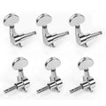 Silver 3R3L Closed Guitar Tuning Pegs Tuners Keys Guitar Machine Head with Half Moon Button for Electric Acoustic Guitar Parts
