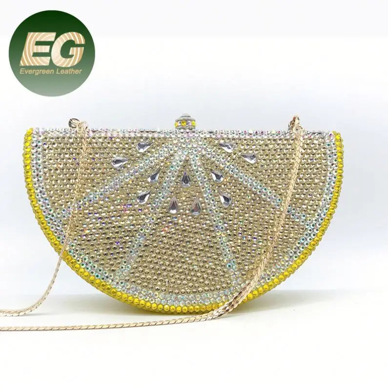 LEB1297 Lemon Shape 2020 Fancy Bag Chains Evening Purse Crystals Mini Women Diamond Clutch Handbags MegaBDM