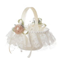 Wedding Flower Basket Bridal Forest Rose Children's Basket Hot Selling Ivory White Festival Flower Petals Holder