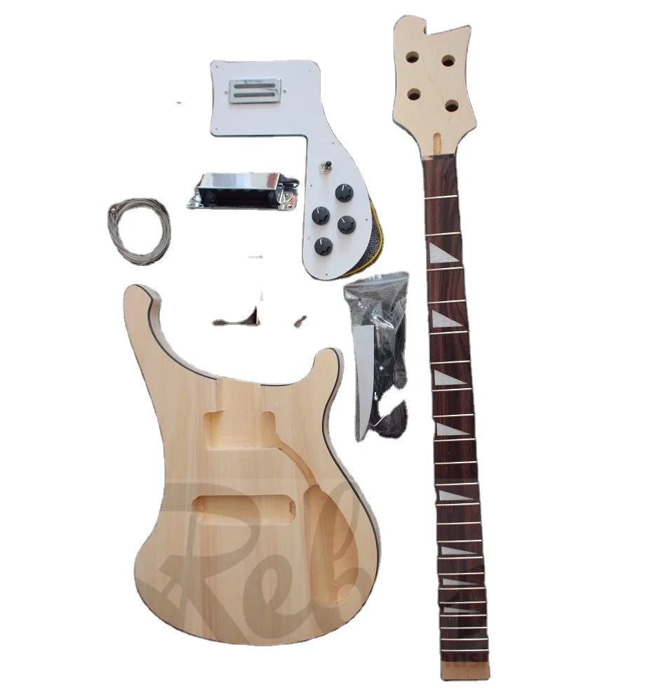 Weifang Rebon 4 String Unfinished Ricken Electric Bass Guitar Kit With Black Binding