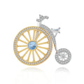 SSeeSY OEM ODM Custom Fashion Clothing Accessories Brooch Jewelry Gift Retro Bicycle Shape Inlaid with Rhinestone Brooches Women