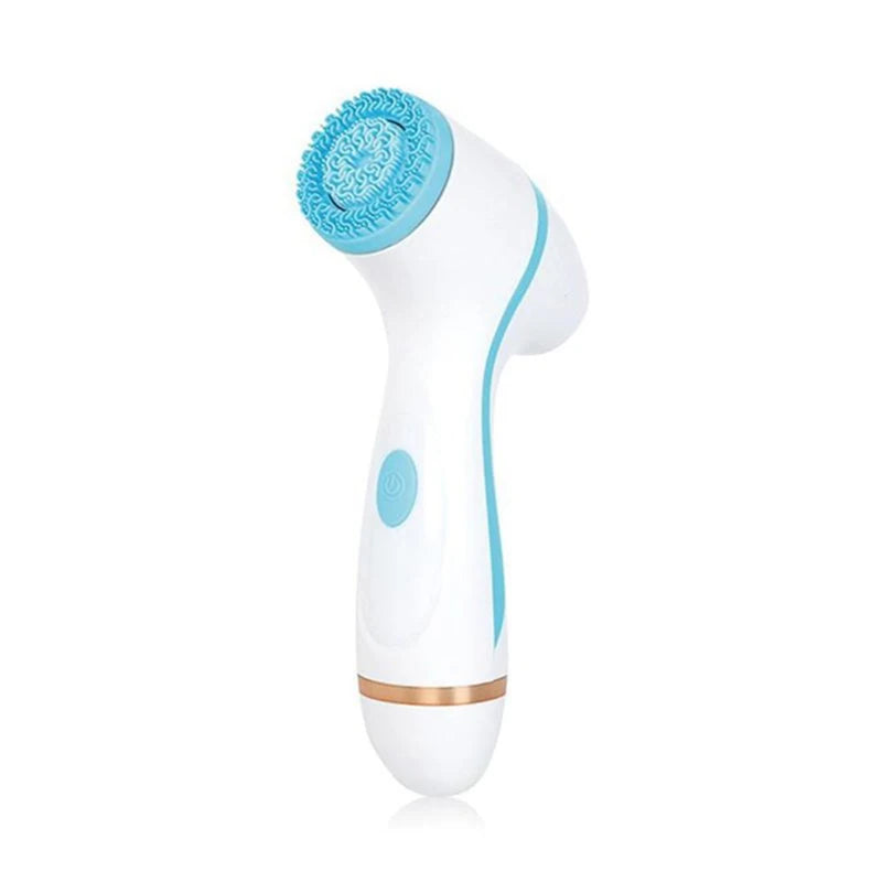 3 in 1 Electric Facial Face Cleansing Brush Silicone Rotating Face Brush Deep Pore Cleanser Brush