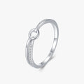Ailmay Geometric Round Personality Clear CZ Finger Rings for Women Classic Luxury 925 Sterling Silver Fashion Jewelry