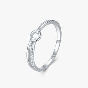 Ailmay Geometric Round Personality Clear CZ Finger Rings for Women Classic Luxury 925 Sterling Silver Fashion Jewelry