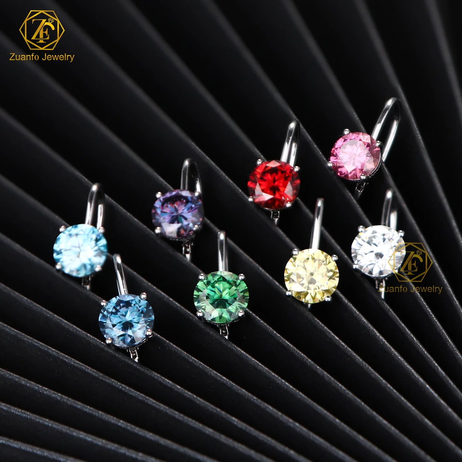 Luxury 925 Silver and Gold Plated Jewelry 8 Heart 8 Arrow Cut VVS 8MM 2CT Moissanite Hoop Earrings for Women Party Gift