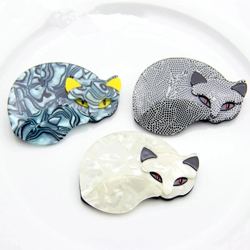 Cool Hiphop Big Animal Resin Safety Brooches Pins Mixed Color Acrylic Fox Clothing Brooches Pins Decoration Jewelry Accessories