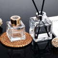 Hot Sale 50ml 100ml 150ml 200ml Square Glass Bottle Scent Fragrance Car Air Freshener Luxury Rattan Reed Diffuser Perfume
