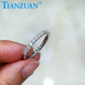 2mm Moissanite Half Eternity Ring Band 925 Sterling Silver D Color VVS Round Moissanite Diamond Rose Gold Plated Ring Jewelry
