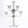 9 Arms Crystal Glass Candelabra with Crushed Diamonds for Home Hotel Event Decoration