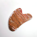 Huiying Fashionable Gemstone Mookaite jasper Heart Guasha Tool Customized Scraping Therapy Stone
