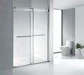 KMRY Hot Selling Silver Tempered Glass Frameless Sliding Shower Door Double Sliding Open Style for Hotels
