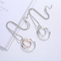 TongLing Minimalist Necklace Fashion Necklace Two Tone Double Loop Pendant Necklace for Women Daily Accessories