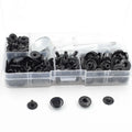(50 Sets + Tools) 12.5 mm Snap-fastener Buttons Spring Clasp Black Leather Rivets Metal Buttons Clothing Snaps Buckle