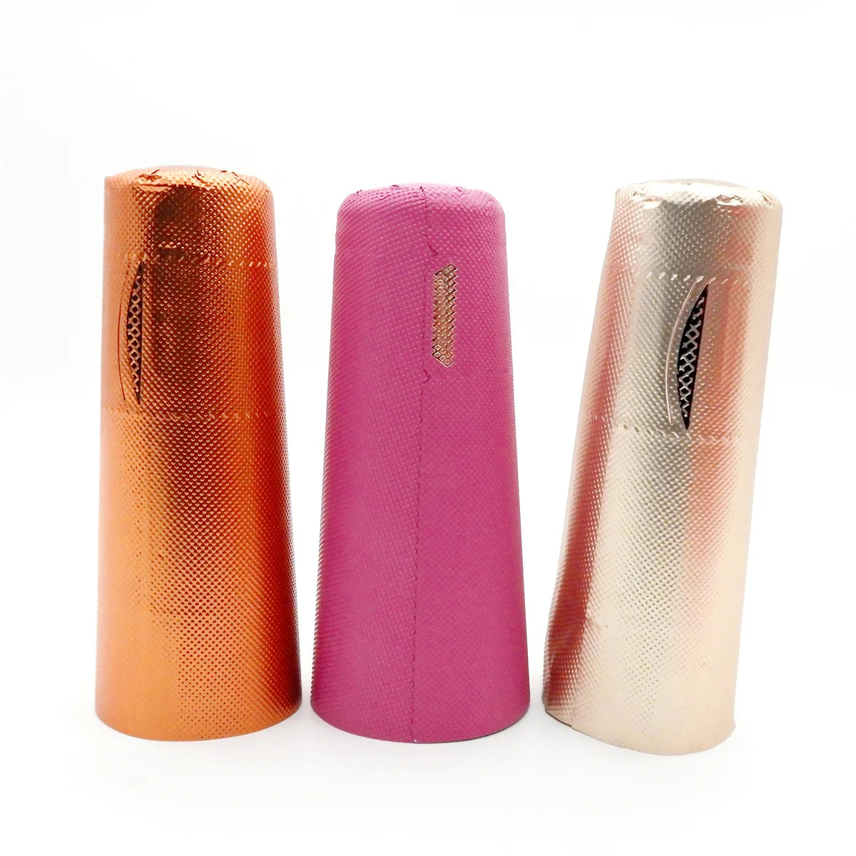 Embossed Logo Design Aluminium Capsule for Sparkling Wine Bottles 34*120mm Pink Color Champagne Capsule