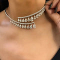 Collar De Diamantes Water Drop Shaped Crystal Necklace Fashion Bride Jewelry Crystal Pendant Choker Necklace for Women