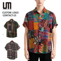 Wholesale Fashion Mens Summer Printed Hawaiian Loose Short Sleeve Casual Buttons Beachwear Tops Good Quality Men Shirts