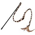 2023 Hot Sale Leopard print short rod teasing cat stick toy With feather bells cat stick