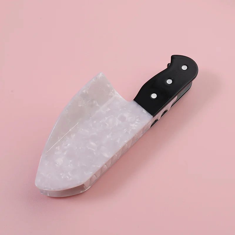Midairy Wholesale Price White Black Midaiknife Shape Acetate Hair Claw Clips 5158