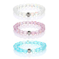 Mystic Mermaid Glass Beaded Stretch Bracelet 8mm Shining Moonstone Beads Bracelets for Women Girl