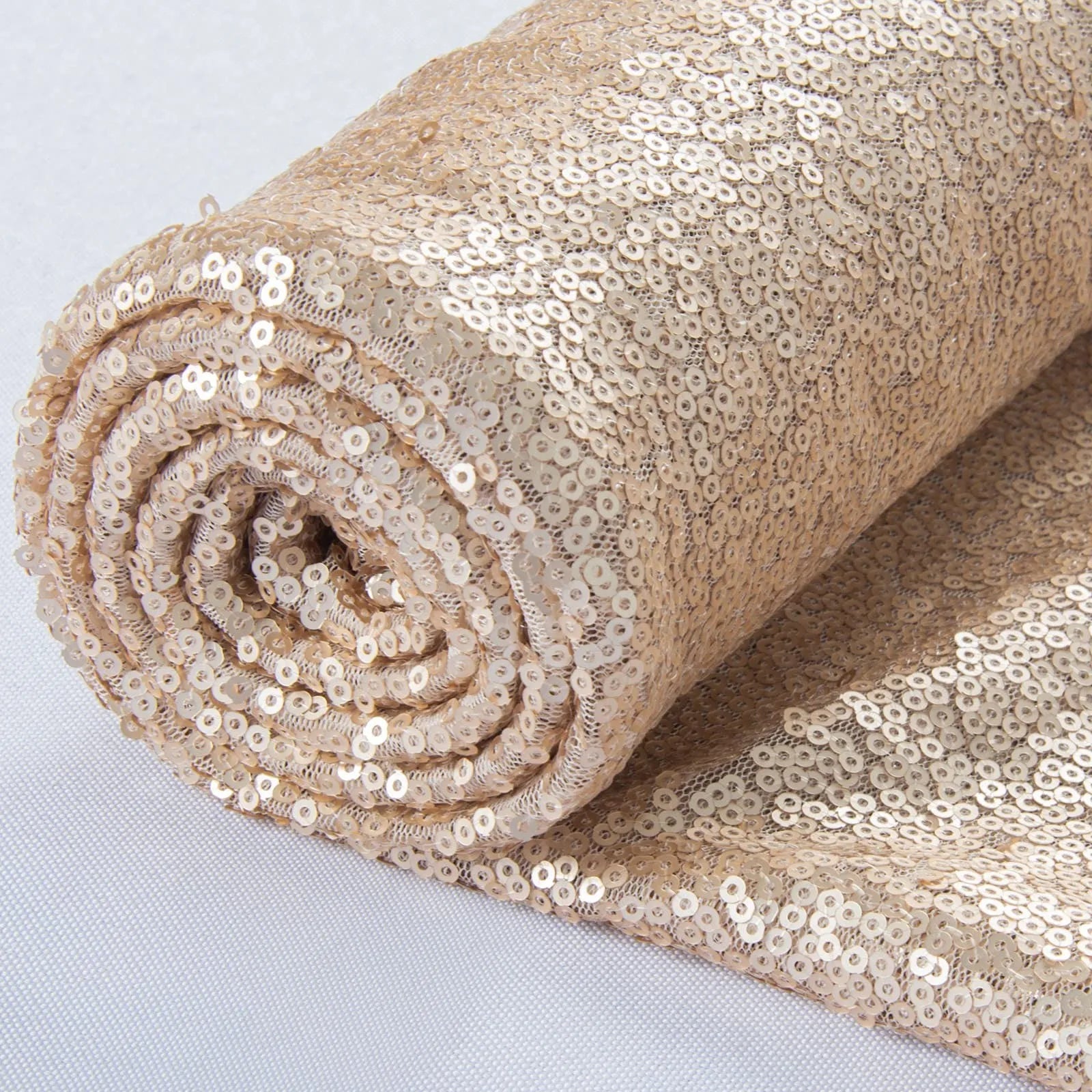 Wholesale Bling Bling Eco-Friendly Embroidery Children Dress 3mm Round Flat Fish Scale Champagne Sequin Fabric