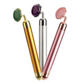 YiJue Model 001 24K Pulse Electric Vibrator 3D Facial Massager Rose Quartz Natural Stone Jade Roller Guasha Set Face Lift