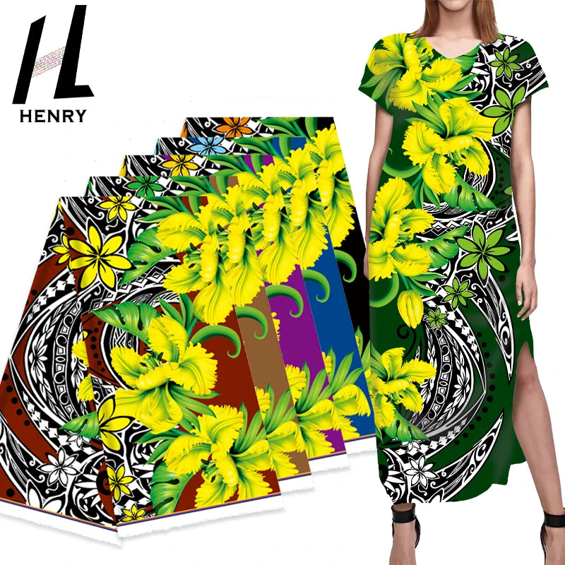 Henry Newest Design Small Order Printing Polyester Fluorescent Green Fabrics for Garment Skirt Dress Clothes
