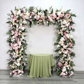 Factory Wholesale Pink Flower and Plants Arrangement Square Arch 8*8ft Wedding Valentine's Day Birthday Christmas Decoration