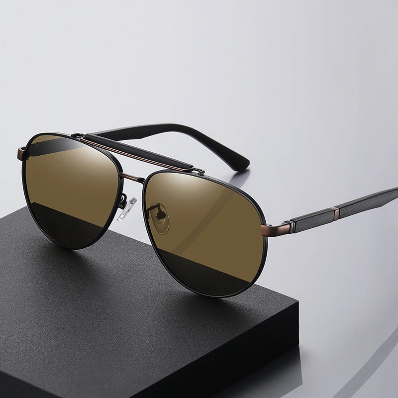 New Aviation Strong Metal Double Bridge Frame Fashion Style Design Polarized Men Sunglasses Vendor