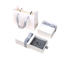 White Texture Cardboard Jewelry Boxes Jewelry Set with Personalized Box White Drawer Style Rigid Cardboard Jewelry Box for Ring