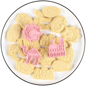 EDI Ramadan Islamic Muslim Cake Baking Tool 3D Camel Moon Star Biscuit Mould Kitchen Food Grade Home for Eid Mubarak Plastic