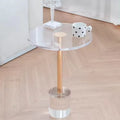 Transparent Acrylic Coffee Table Small Table for Living Room Round Side