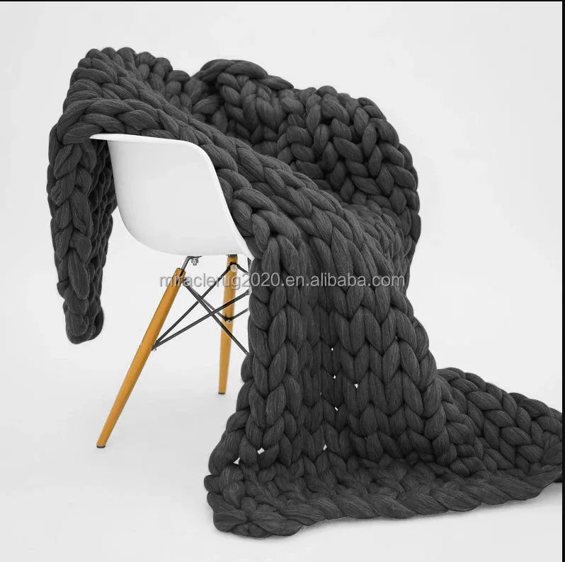 Washable Elastic Stress Relievers Adults Children Fleece Blanket Move Hug Sleep Custom Chunky Knitted Weighted Blanket Chenille