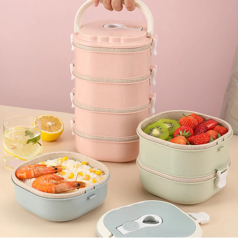 Boite Hermetique Plastic Insulated Bento Lunch Box Leakproof Travel Bowl Storage Container Dinnerware Sets for Storage Travel