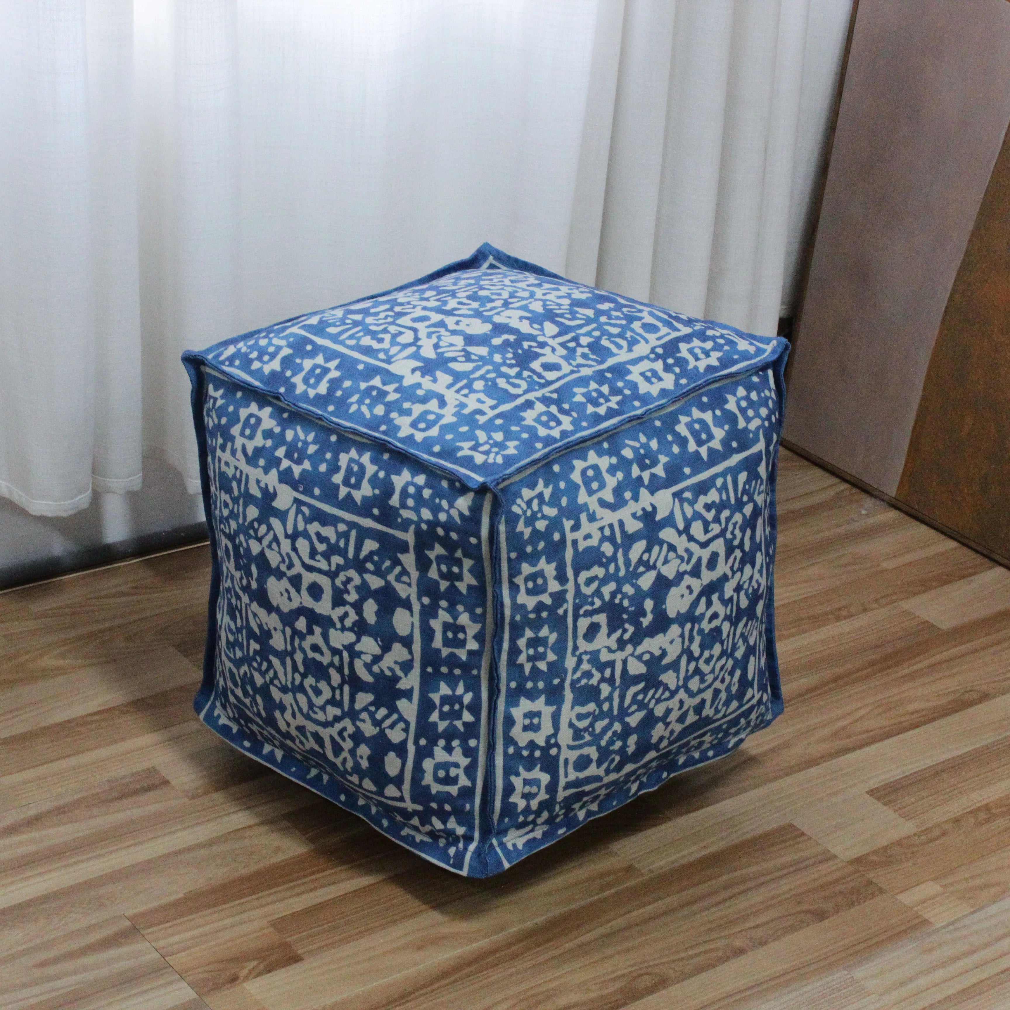 Luxury Printed Spun Poly Shredded Foam Bean Bag Shredded Foam Chair Large Lazy Sofa for Living Room Bedroom