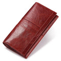 Cow Leather Zipper Embroidery Design RFID Blocking Waterproof Polyester Long Multi-Card Large Capacity Anti-Theft Unisex Wallet MegaBDM